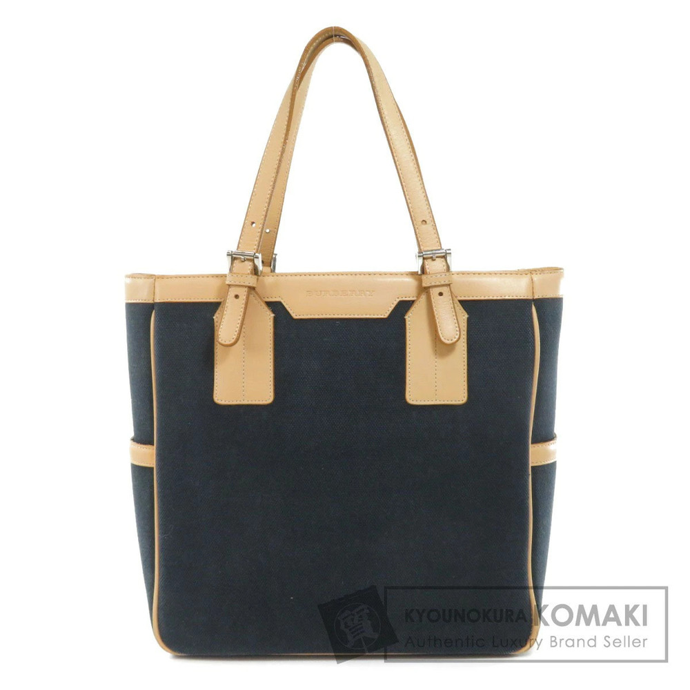 Burberry logo embossed canvas tote bag